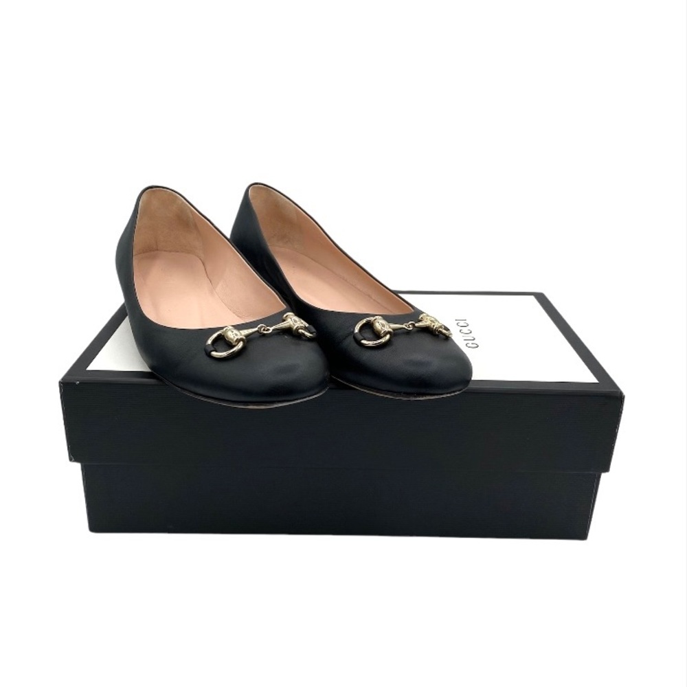 Gucci Black Leather Horsebit Flats - Picture 5 of 7